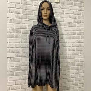 Andrew Marc Denim & Leathers Striped hoodie Size M
